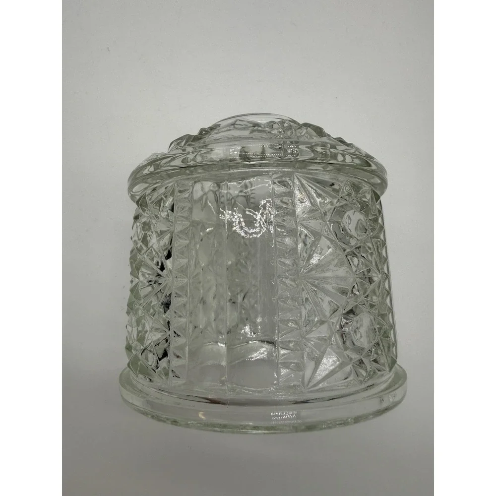 VTG Indiana Glass Stars And Bars Fairy Lamp Shade Only Clear